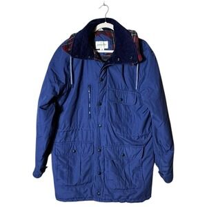 Vtg St Johns Bay Chore Coat M Barn Corduroy Collar Blanket Lined Country Farm